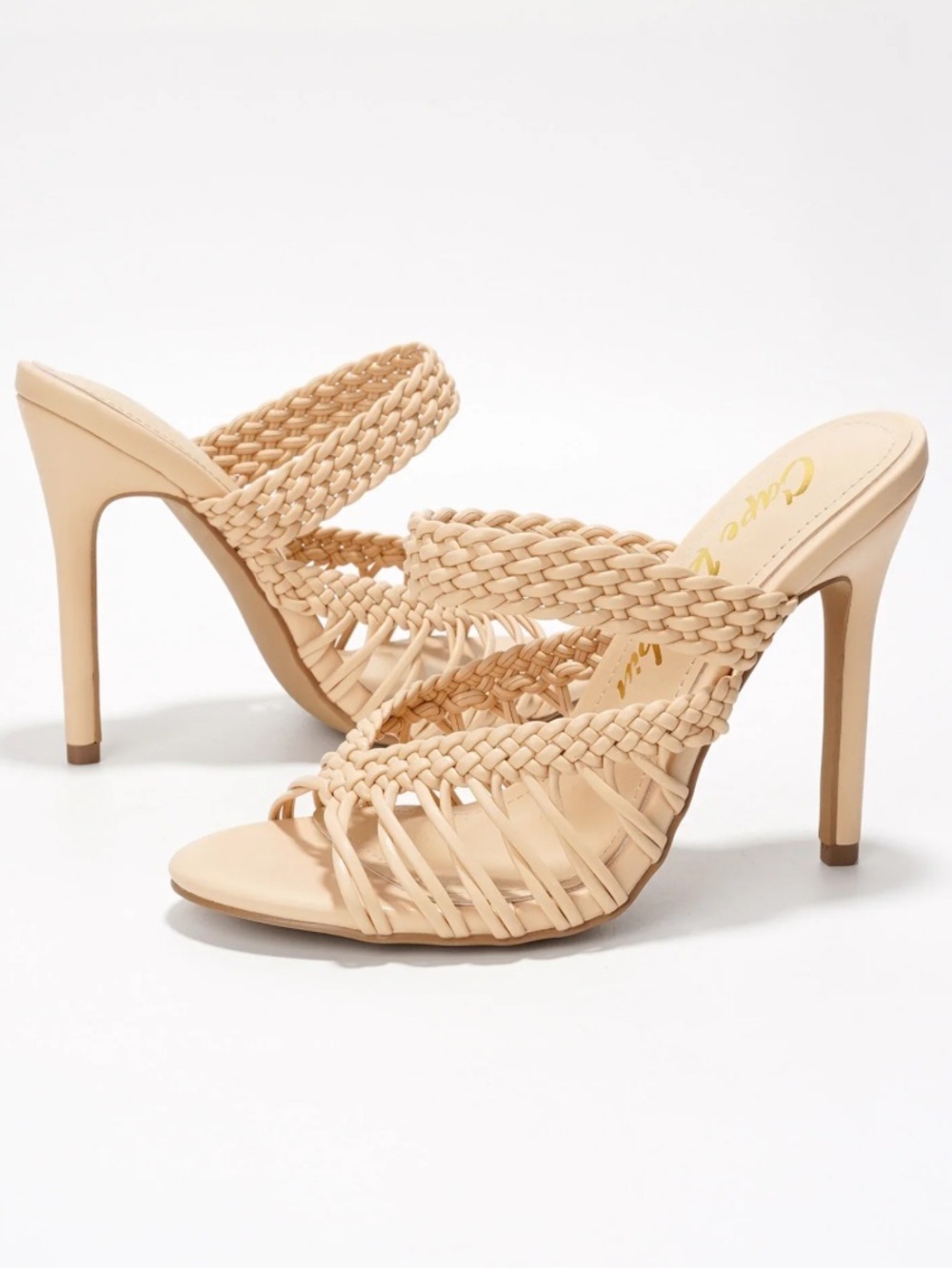 Cape Robbin Women’s Beige Hollyanne Braided Heels Sz 10 NWB